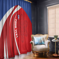 Puerto Rico Football 2026 Custom Window Curtain Vamos Los Boricuas Taino Sun