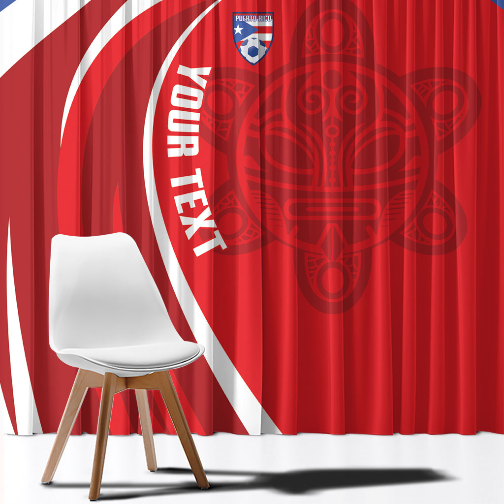 Puerto Rico Football 2026 Custom Window Curtain Vamos Los Boricuas Taino Sun