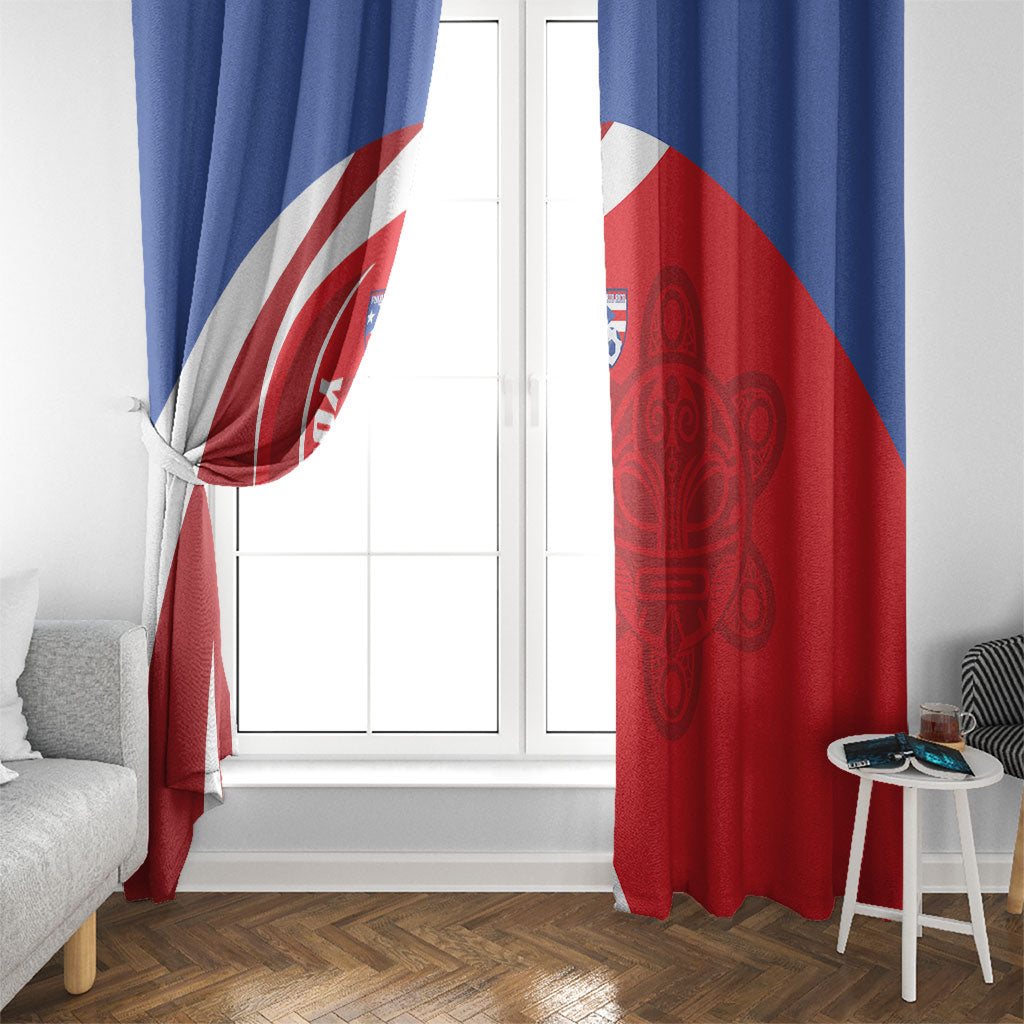 Puerto Rico Football 2026 Custom Window Curtain Vamos Los Boricuas Taino Sun