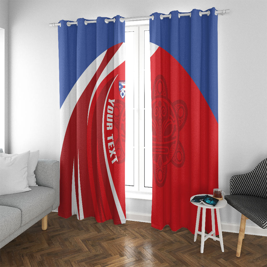 Puerto Rico Football 2026 Custom Window Curtain Vamos Los Boricuas Taino Sun