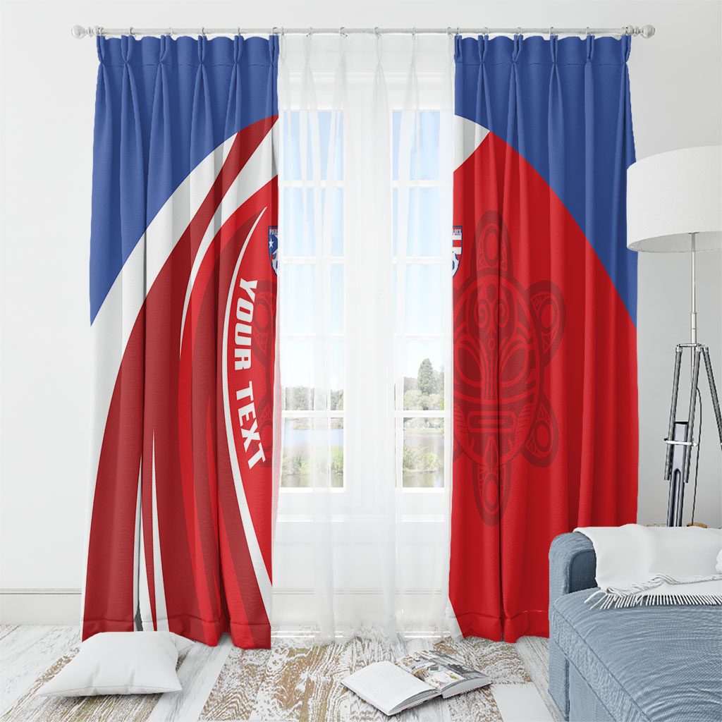 Puerto Rico Football 2026 Custom Window Curtain Vamos Los Boricuas Taino Sun