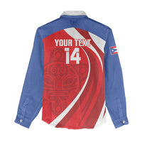Puerto Rico Football 2026 Custom Women Casual Shirt Vamos Los Boricuas Taino Sun