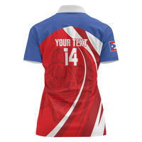 Puerto Rico Football 2026 Custom Women Polo Shirt Vamos Los Boricuas Taino Sun