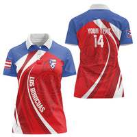 Puerto Rico Football 2026 Custom Women Polo Shirt Vamos Los Boricuas Taino Sun