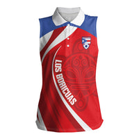 Puerto Rico Football 2026 Custom Women Sleeveless Polo Shirt Vamos Los Boricuas Taino Sun