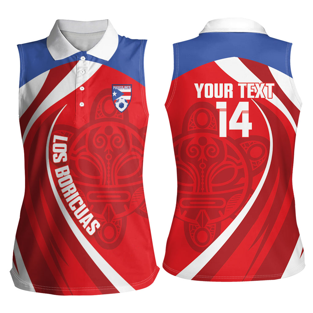 Puerto Rico Football 2026 Custom Women Sleeveless Polo Shirt Vamos Los Boricuas Taino Sun