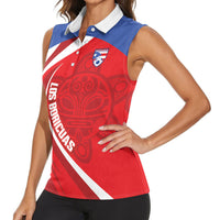 Puerto Rico Football 2026 Custom Women Sleeveless Polo Shirt Vamos Los Boricuas Taino Sun
