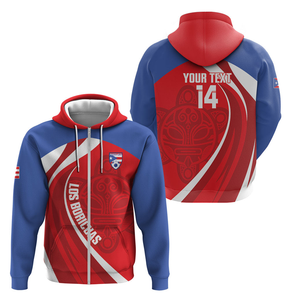 Puerto Rico Football 2026 Custom Zip Hoodie Vamos Los Boricuas Taino Sun