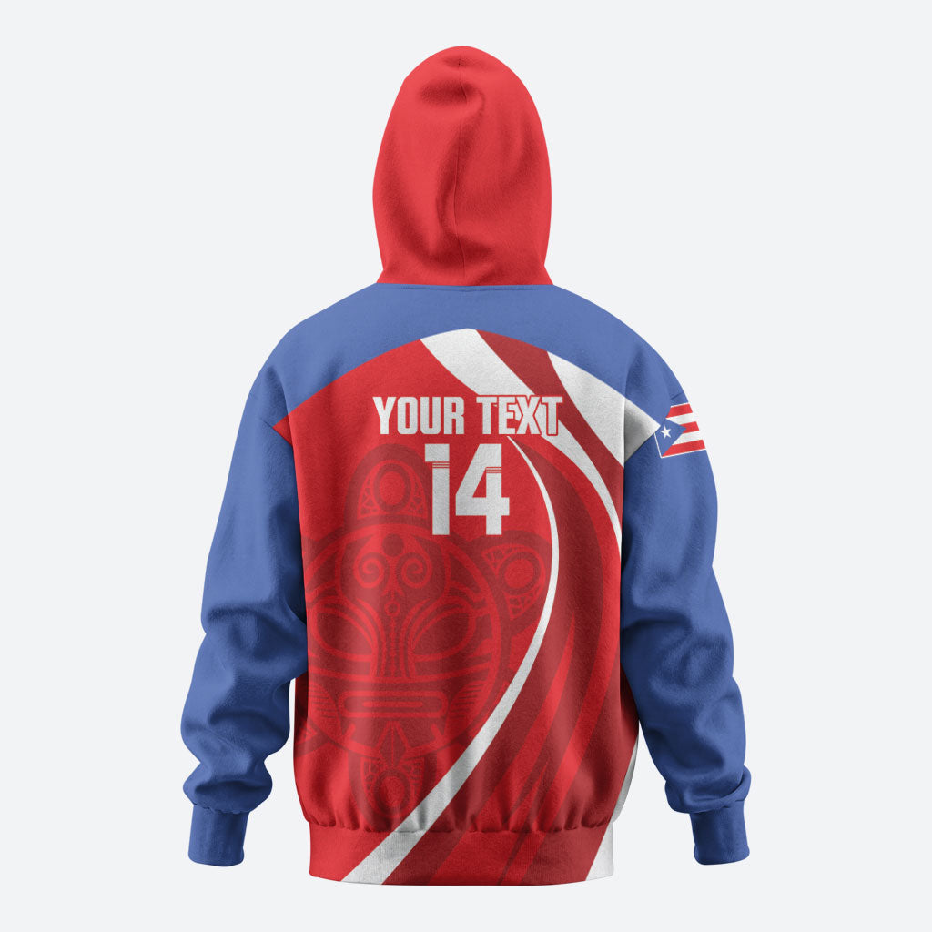 Puerto Rico Football 2026 Custom Zip Hoodie Vamos Los Boricuas Taino Sun
