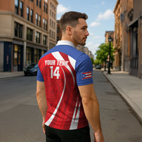 Puerto Rico Football 2026 Custom Zipper Polo Shirt Vamos Los Boricuas Taino Sun