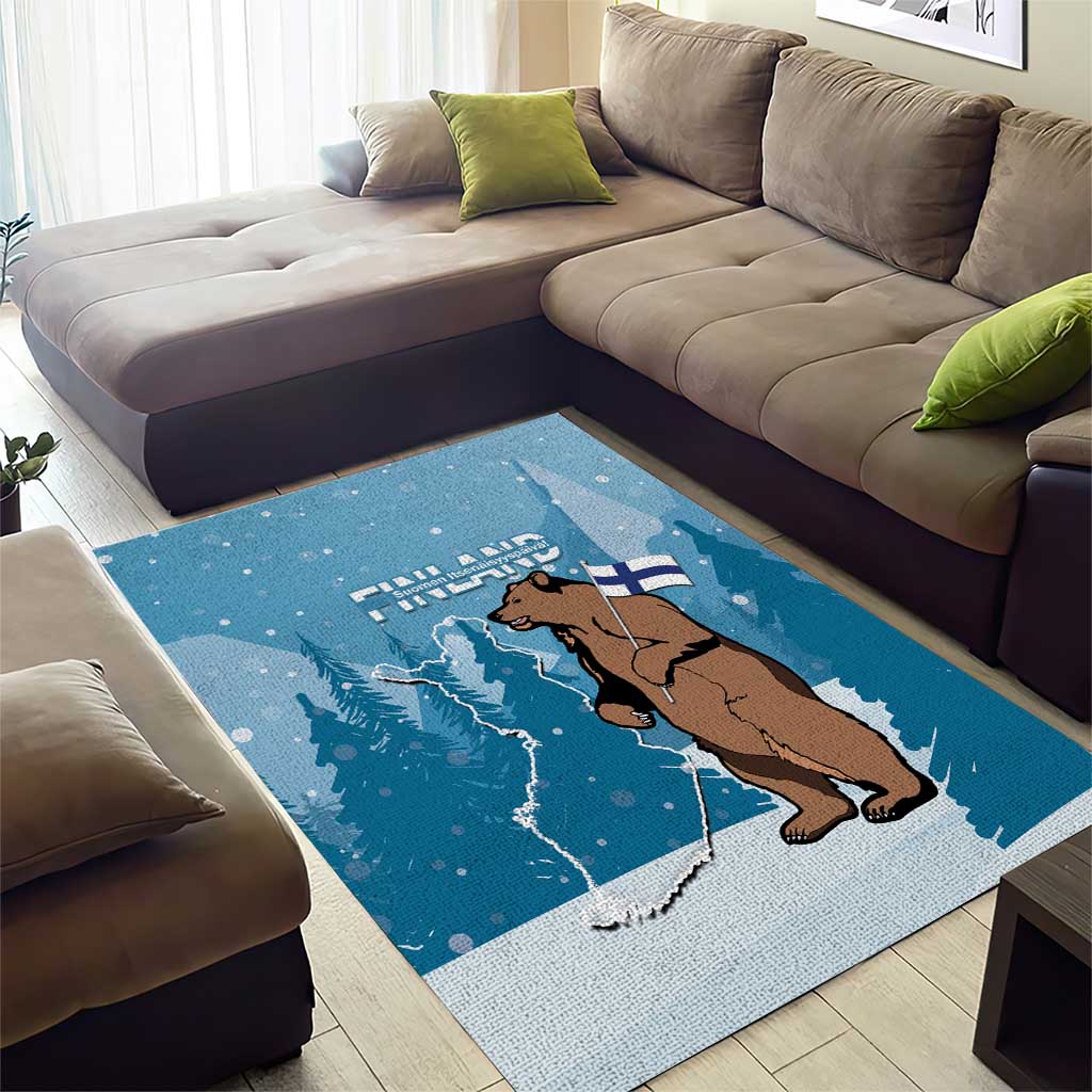 Finland Independence Day Area Rug Suomen Itsenaistyminen Mix Brown Bear - Wonder Print Shop