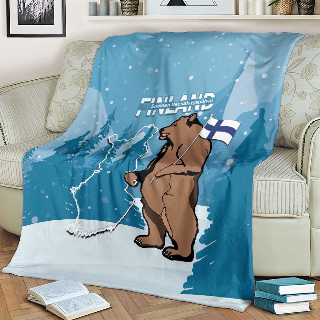 Finland Independence Day Blanket Suomen Itsenaistyminen Mix Brown Bear