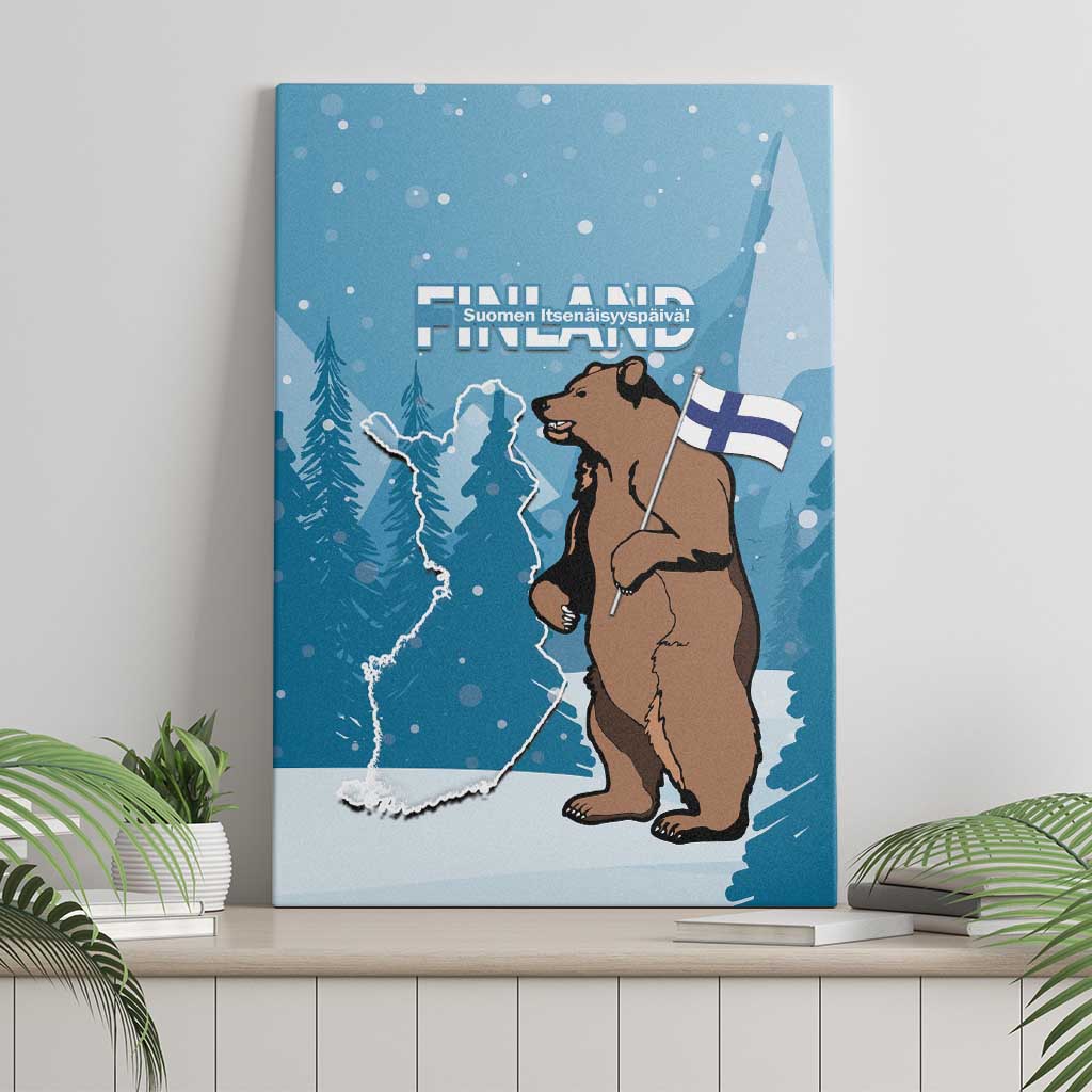 Finland Independence Day Canvas Wall Art Suomen Itsenaistyminen Mix Brown Bear - Wonder Print Shop