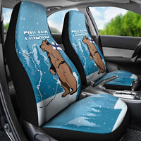 Finland Independence Day Car Seat Cover Suomen Itsenaistyminen Mix Brown Bear - Wonder Print Shop