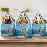 Finland Independence Day Grocery Bag Suomen Itsenaistyminen Mix Brown Bear
