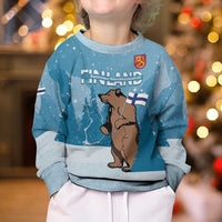 Finland Independence Day Kid Ugly Christmas Sweater Suomen Itsenaistyminen Mix Brown Bear - Wonder Print Shop