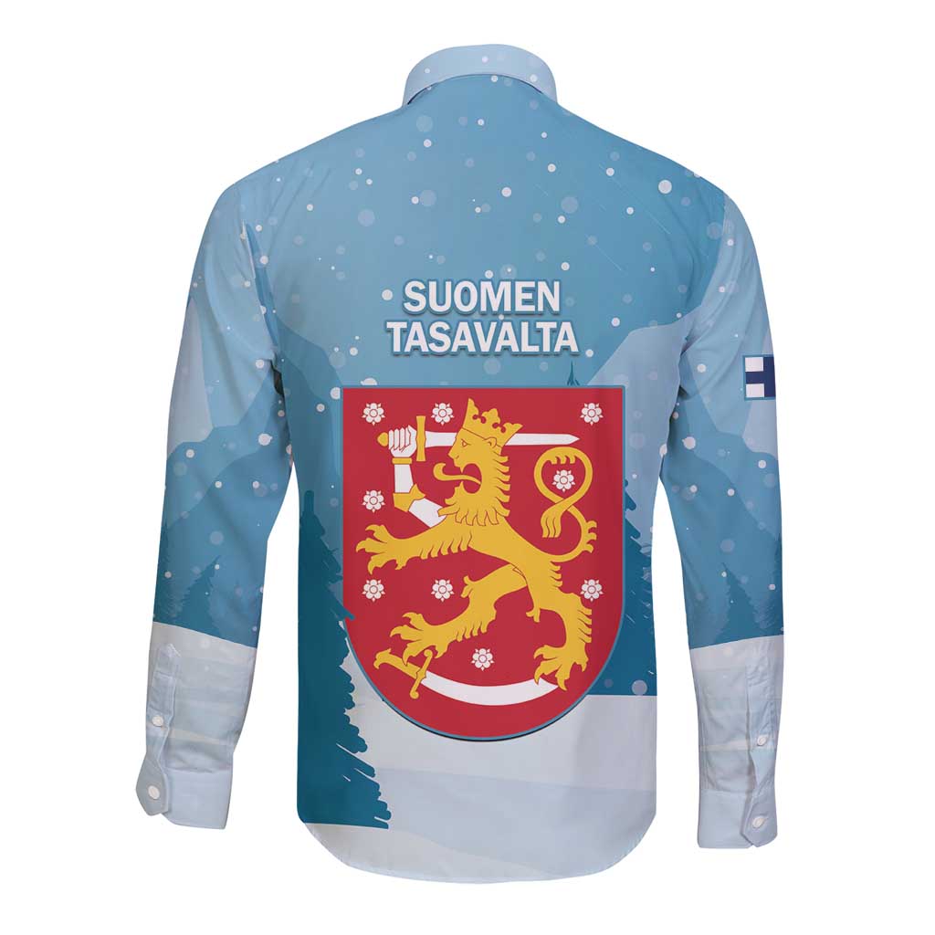 Finland Independence Day Long Sleeve Button Shirt Suomen Itsenaistyminen Mix Brown Bear - Wonder Print Shop