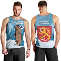 Finland Independence Day Men Tank Top Suomen Itsenaistyminen Mix Brown Bear - Wonder Print Shop