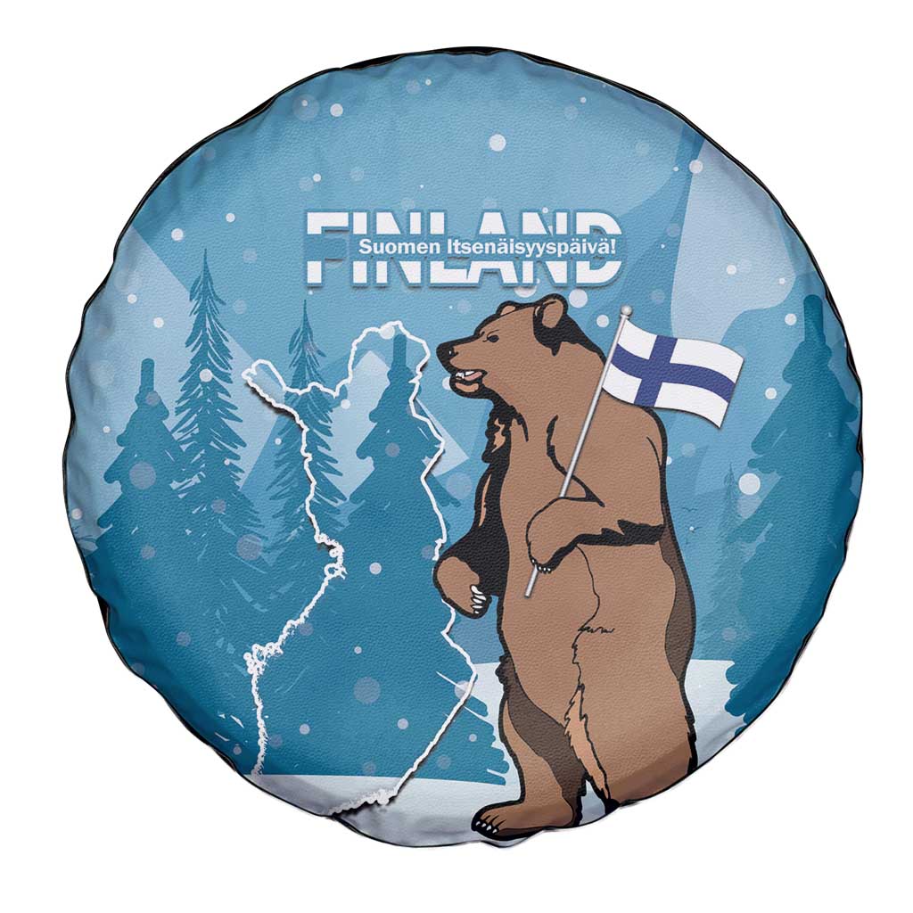 Finland Independence Day Spare Tire Cover Suomen Itsenaistyminen Mix Brown Bear - Wonder Print Shop