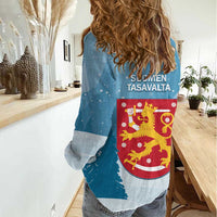 Finland Independence Day Women Casual Shirt Suomen Itsenaistyminen Mix Brown Bear - Wonder Print Shop