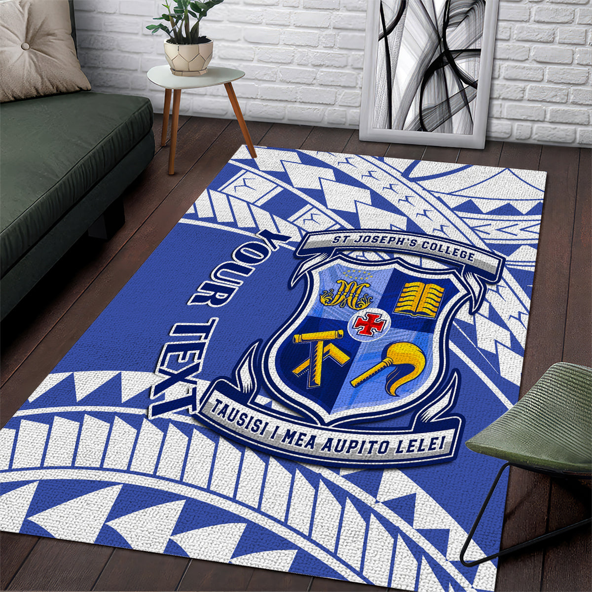 Personalised Samoa St Josephs College Area Rug Marist Brothers Samoan Pattern - Wonder Print Shop