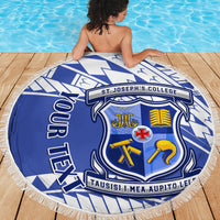 Personalised Samoa St Josephs College Beach Blanket Marist Brothers Samoan Pattern - Wonder Print Shop