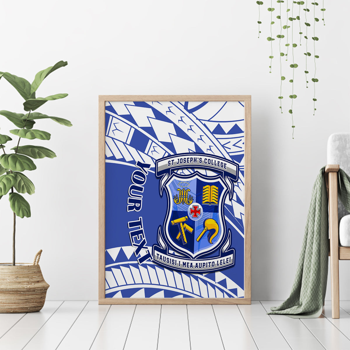 Personalised Samoa St Josephs College Canvas Wall Art Marist Brothers Samoan Pattern - Wonder Print Shop