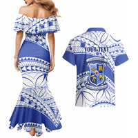 Personalised Samoa St Josephs College Couples Matching Mermaid Dress and Hawaiian Shirt Marist Brothers Samoan Pattern - Wonder Print Shop