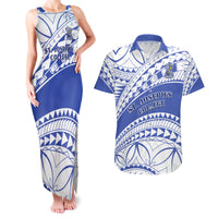 Personalised Samoa St Josephs College Couples Matching Tank Maxi Dress and Hawaiian Shirt Marist Brothers Samoan Pattern - Wonder Print Shop