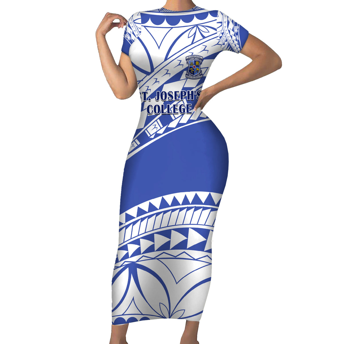 Personalised Samoa St Josephs College Family Matching Short Sleeve Bodycon Dress and Hawaiian Shirt Marist Brothers Samoan Pattern - Wonder Print Shop