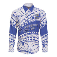Personalised Samoa St Josephs College Long Sleeve Button Shirt Marist Brothers Samoan Pattern - Wonder Print Shop