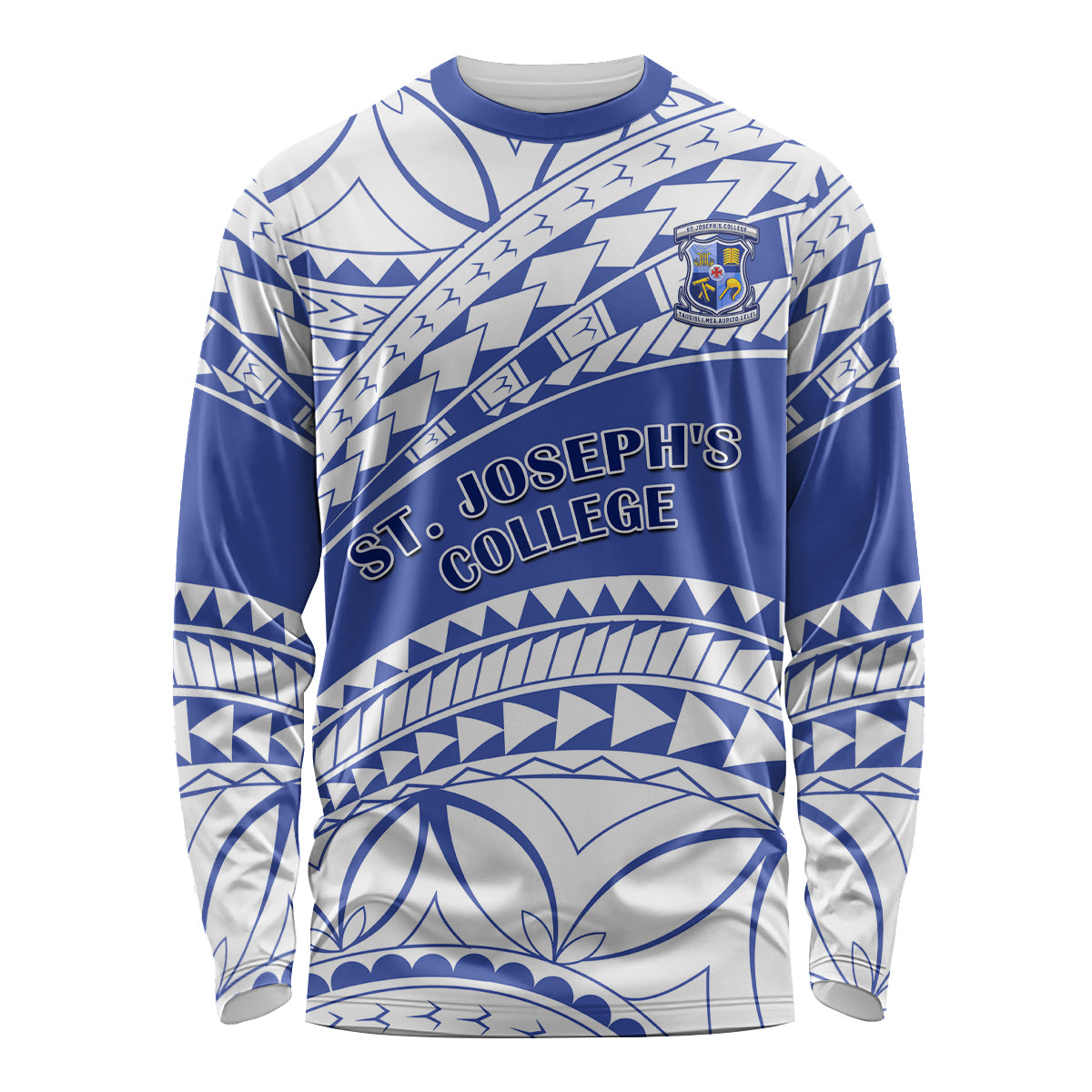 Personalised Samoa St Josephs College Long Sleeve Shirt Marist Brothers Samoan Pattern - Wonder Print Shop