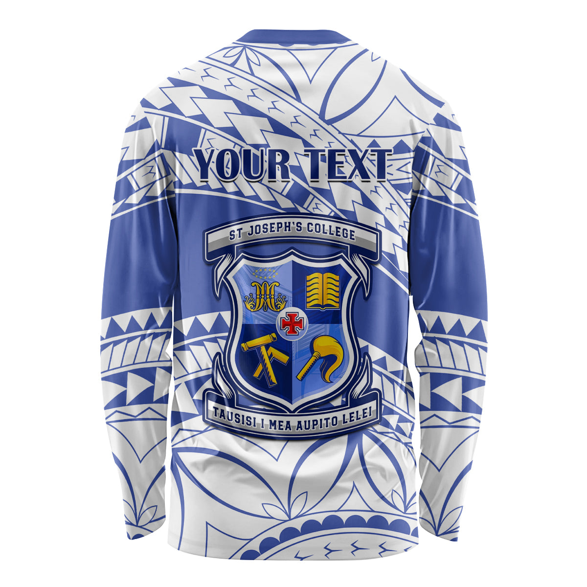 Personalised Samoa St Josephs College Long Sleeve Shirt Marist Brothers Samoan Pattern - Wonder Print Shop