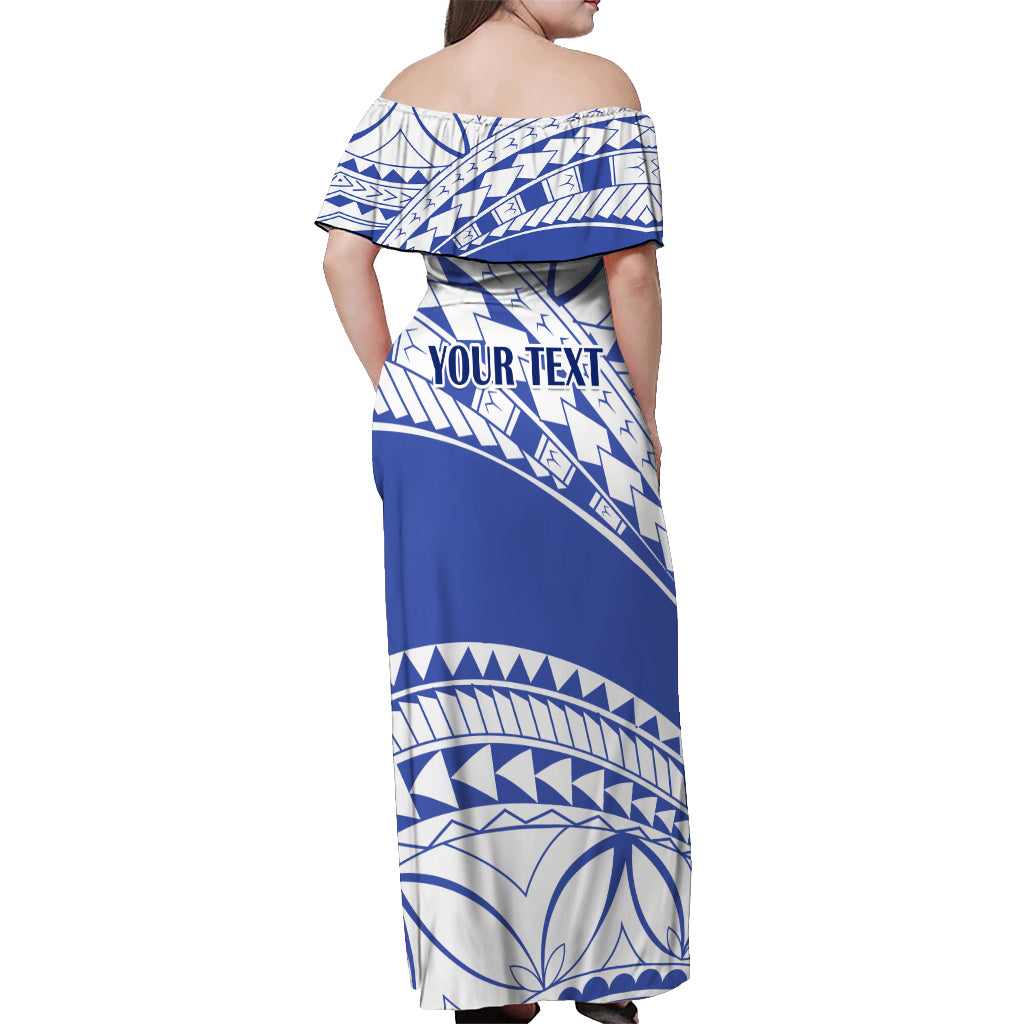 Personalised Samoa St Josephs College Off Shoulder Maxi Dress Marist Brothers Samoan Pattern - Wonder Print Shop