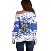 Personalised Samoa St Josephs College Off Shoulder Sweater Marist Brothers Samoan Pattern - Wonder Print Shop