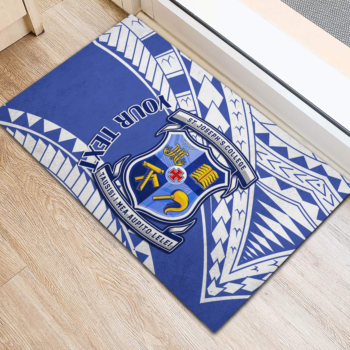 Personalised Samoa St Josephs College Rubber Doormat Marist Brothers Samoan Pattern - Wonder Print Shop