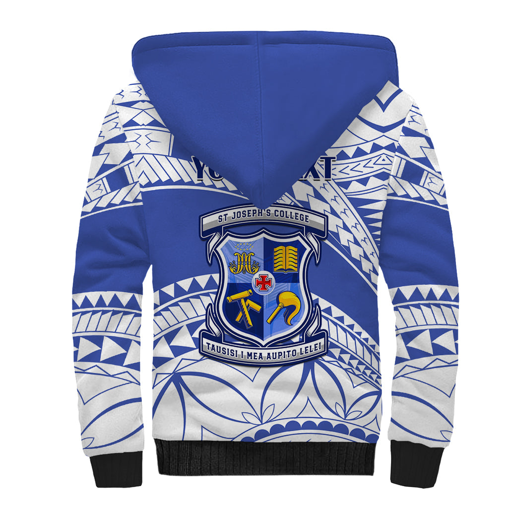 Personalised Samoa St Josephs College Sherpa Hoodie Marist Brothers Samoan Pattern - Wonder Print Shop