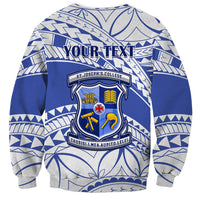 Personalised Samoa St Josephs College Sweatshirt Marist Brothers Samoan Pattern - Wonder Print Shop