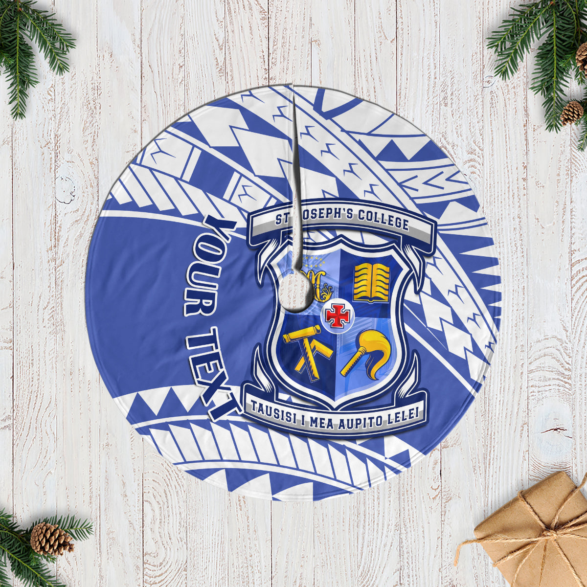 Personalised Samoa St Joseph's College Tree Skirt Marist Brothers Samoan Pattern - Wonder Print Shop