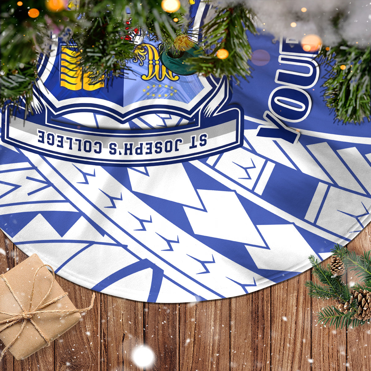 Personalised Samoa St Joseph's College Tree Skirt Marist Brothers Samoan Pattern - Wonder Print Shop