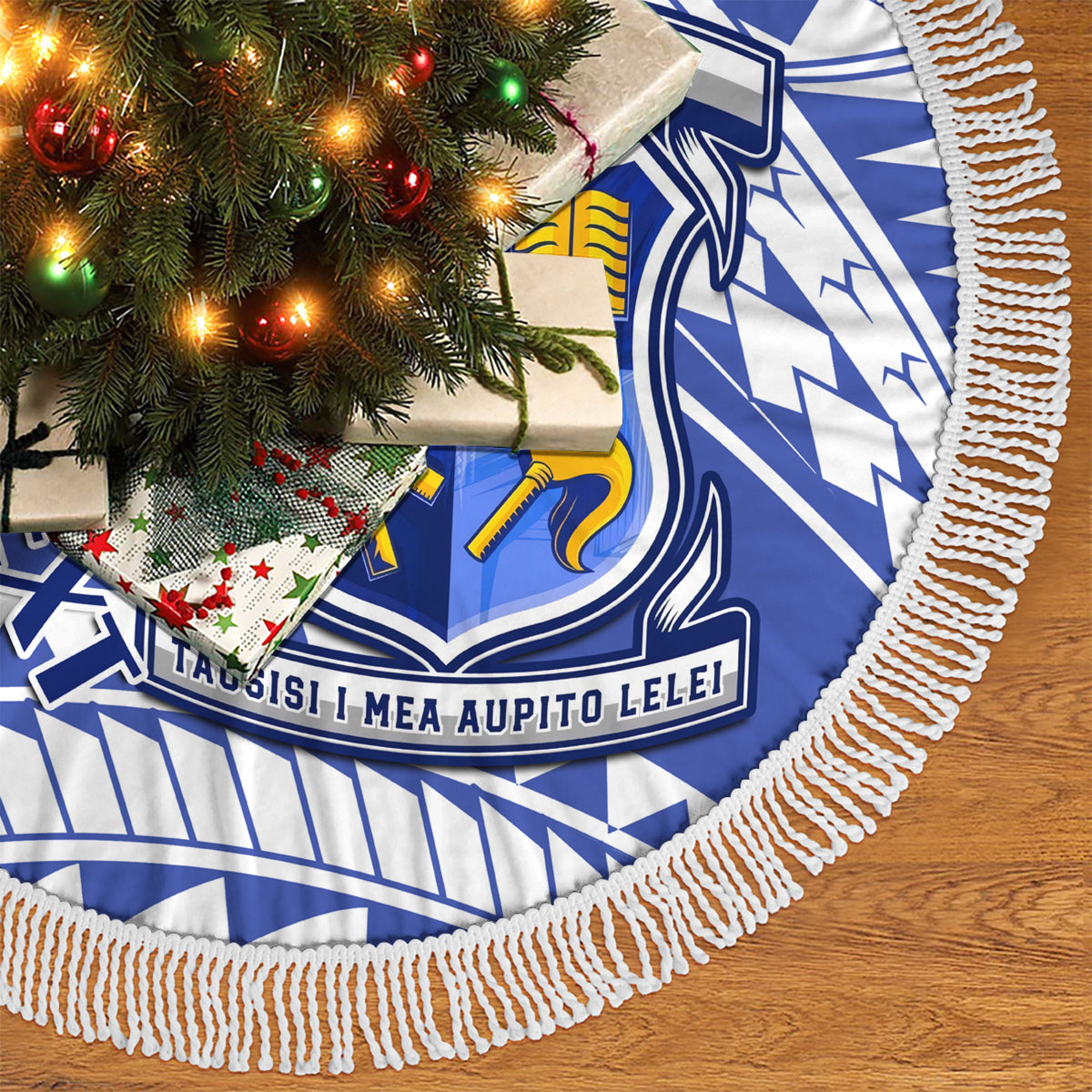Personalised Samoa St Joseph's College Tree Skirt Marist Brothers Samoan Pattern - Wonder Print Shop