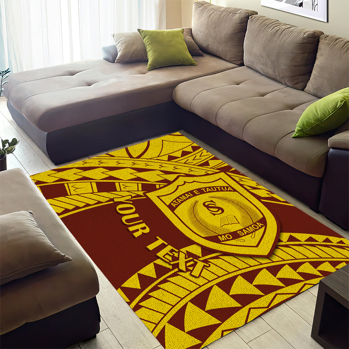 Personalised Samoa College Area Rug Samoan Pattern - Wonder Print Shop
