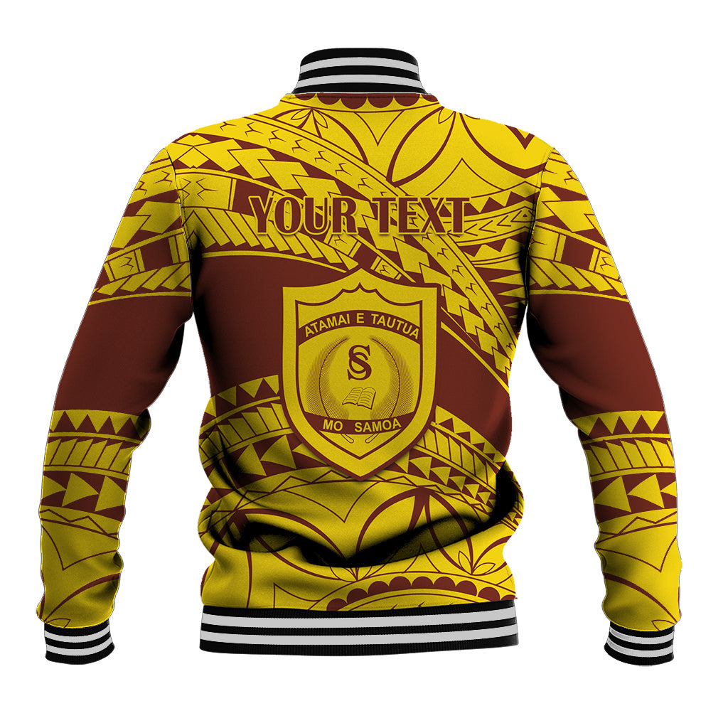 Personalised Samoa College Baseball Jacket Samoan Pattern - Wonder Print Shop