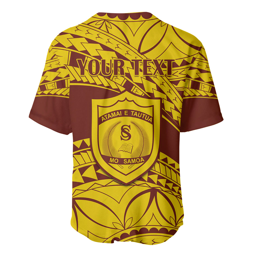 Personalised Samoa College Baseball Jersey Samoan Pattern - Wonder Print Shop