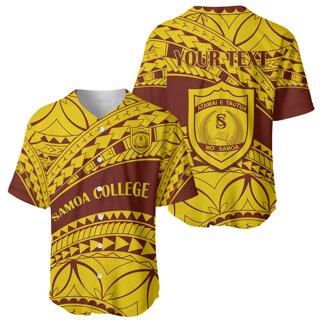 Personalised Samoa College Baseball Jersey Samoan Pattern - Wonder Print Shop