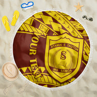 Personalised Samoa College Beach Blanket Samoan Pattern - Wonder Print Shop