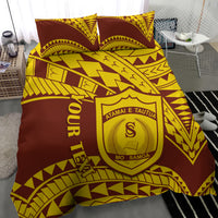 Personalised Samoa College Bedding Set Samoan Pattern - Wonder Print Shop
