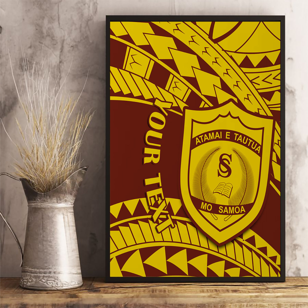Personalised Samoa College Canvas Wall Art Samoan Pattern - Wonder Print Shop