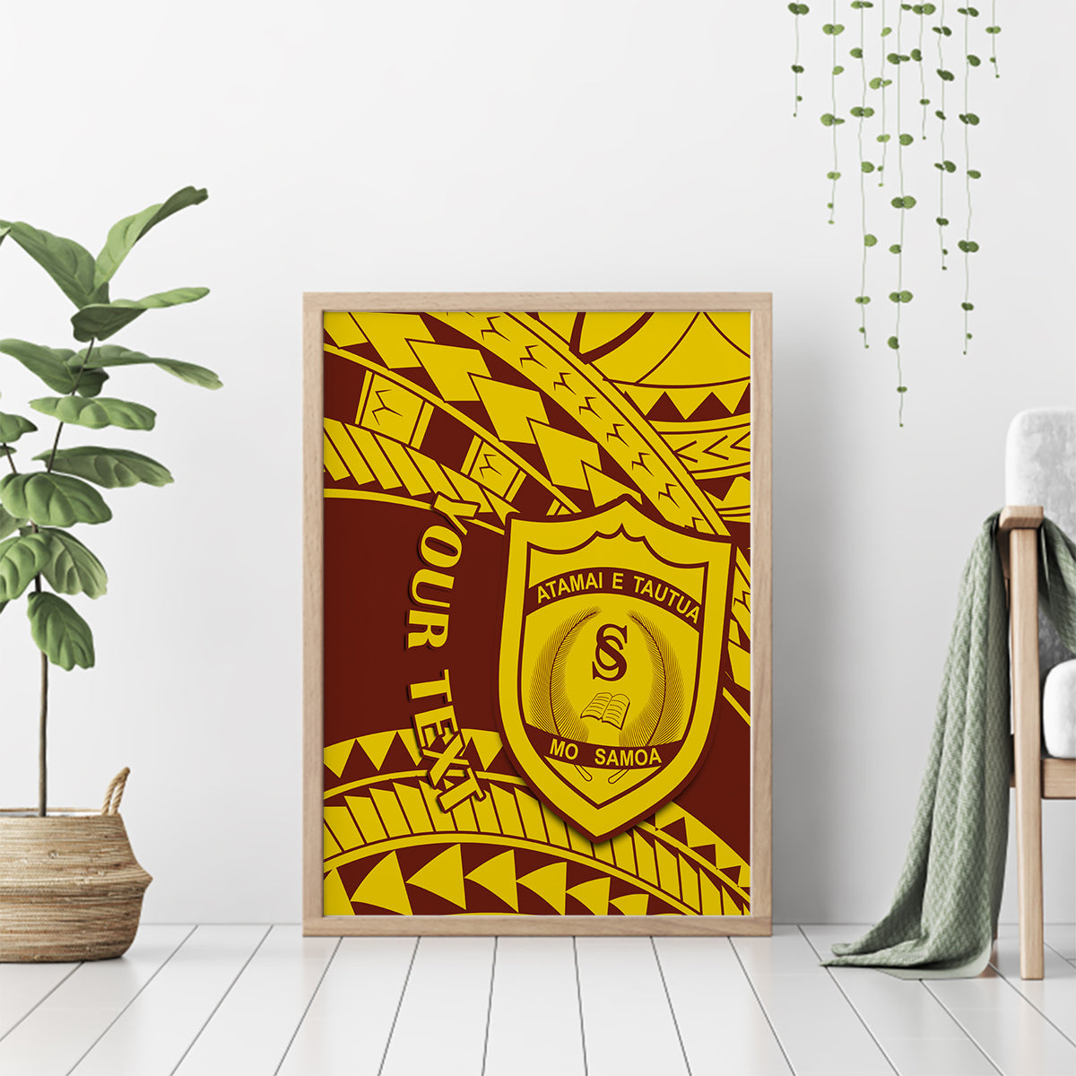 Personalised Samoa College Canvas Wall Art Samoan Pattern - Wonder Print Shop