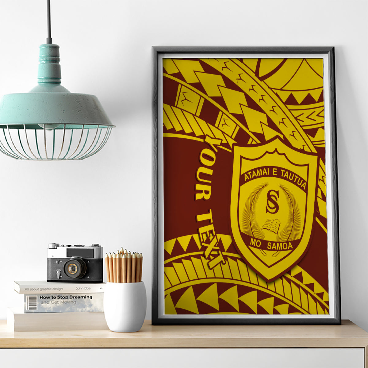 Personalised Samoa College Canvas Wall Art Samoan Pattern - Wonder Print Shop